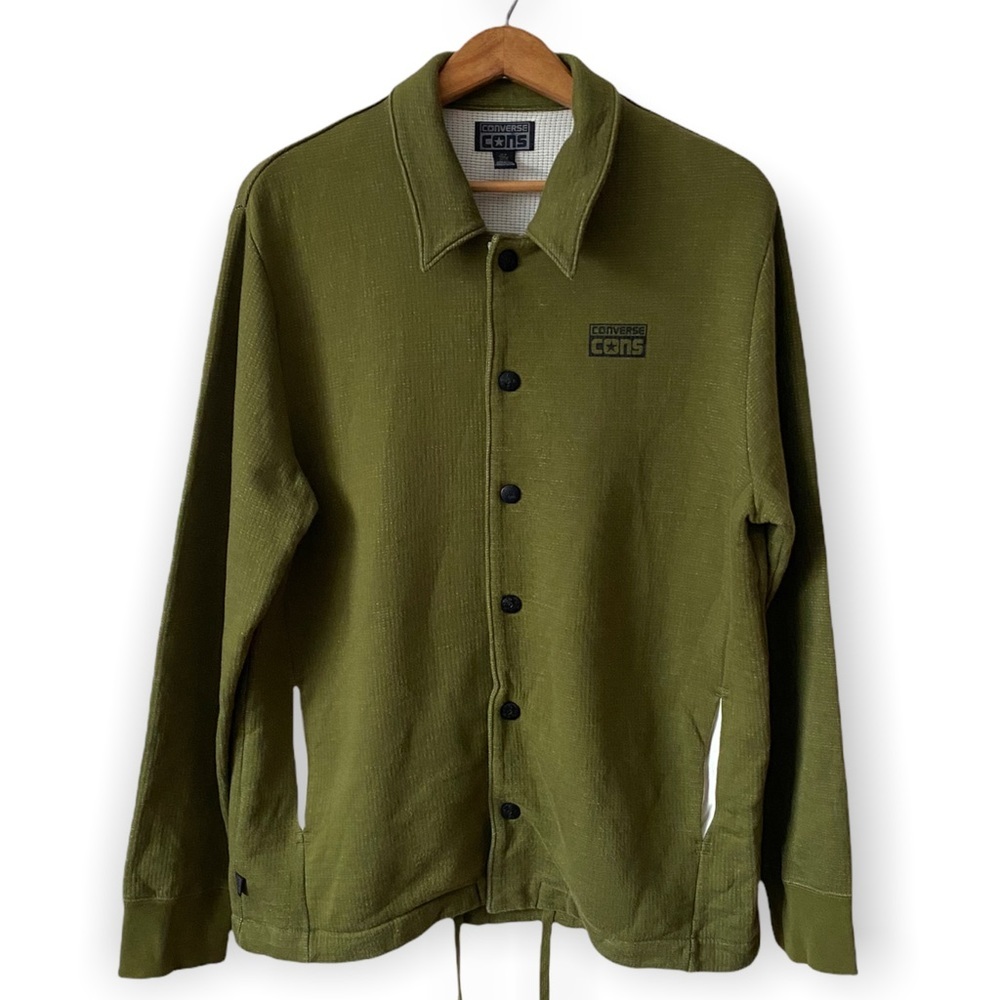 Converse | Green Oversized Button Down Sweater Jacket